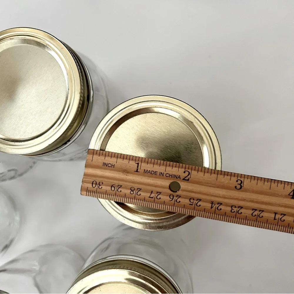 Lot of 6 Mason Golden Harvest 12 oz. Clear Glass Jars With Lids